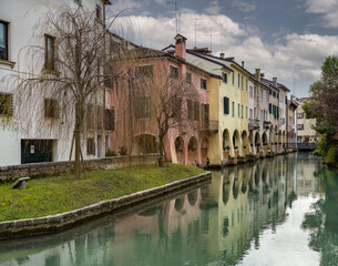 Naklejka premium Glimpse of Treviso, a historic town in Italy 