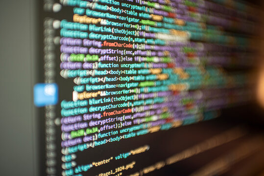 Computer html code on screen