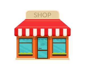 Store building , cafe, restaurant or bakery. Vector illustration design.