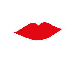 Female mouth with beautiful red lips. Vector illustration.