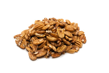 Pecan-nut isolated on white background.