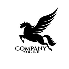 Obraz premium Modern horse pegasus logo