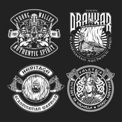 Fototapeta premium Vintage viking labels