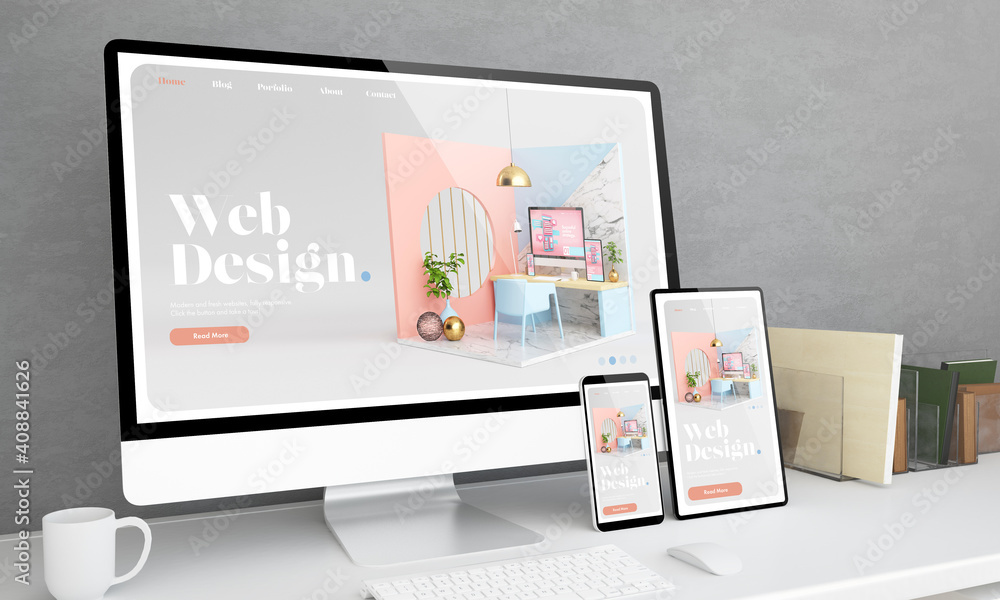 Poster responsive devices mock up