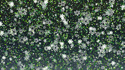 Christmas  Vector Background with Falling Glitter Snowflakes and Stars. Isolated on Transparent. Realistic Snow Twinkly Pattern. Glitter Overlay Print. Winter Party. Design for Banner, Poster.
