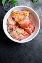 chicken pieces raw rooster or goose fresh farm meat duck on the table for healthy meal snack outdoor top view copy space for text food background image rustic keto or paleo diet