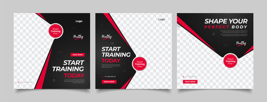 Gym Fitness social media post template