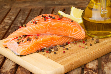 preparing salmon steak