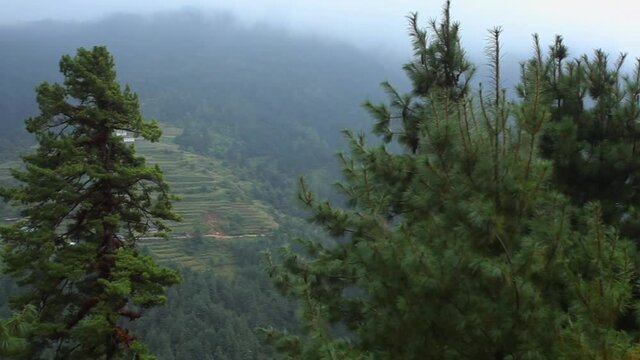 Himalayan mountains in Nepal, on the way to Everest Base Camp