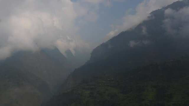 Himalayan mountains in Nepal, on the way to Everest Base Camp
