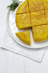 Homemade Spanish Omelette with Potatoes and Eggs