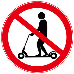 Prohibition Sign: No Scooters Allowed Symbol .