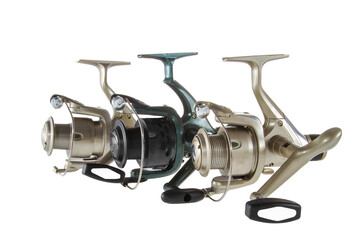 isolated object on a white background fishing reel