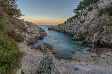 Fototapeta na wymiar Mare Adriatico, Cala dell'Acquaviva, Lecce, Salento, Puglia, Italia