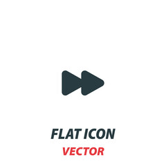 Fast Forward Next media icon in a flat style. Vector illustration pictogram on white background. Isolated symbol suitable for mobile concept, web apps, infographics, interface and apps design