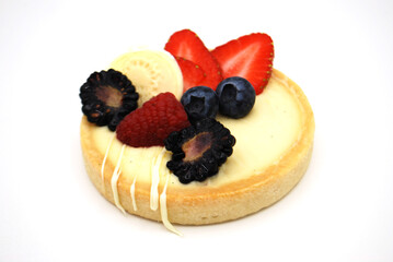 tart with berries and cream