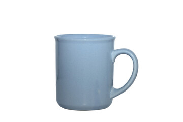 Blue ceramic mug isolated on white background