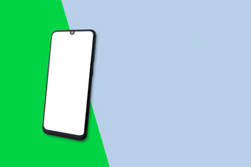 phone with blue and green background