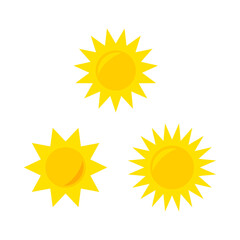 Sun icon illustration. Sunshine isolated set. Sun logo vector