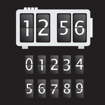 Wall Flap Counter Clock Template. Time Clock