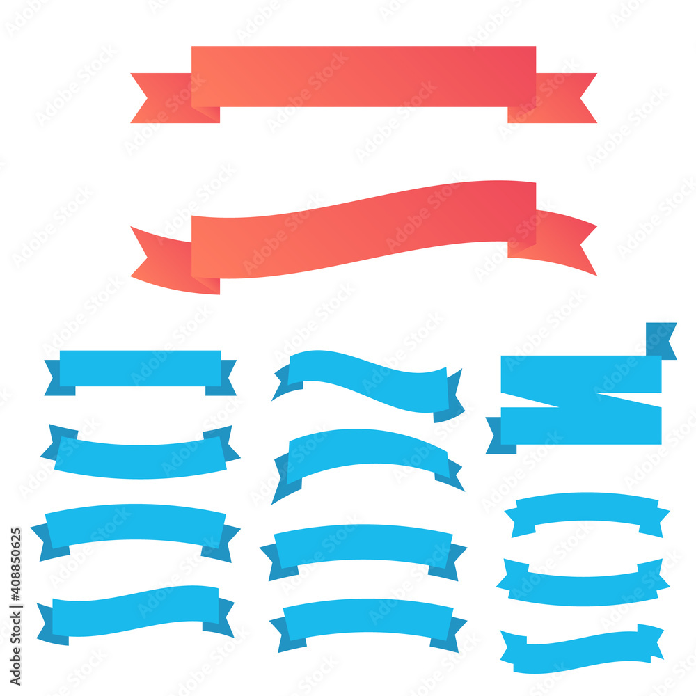 Canvas Prints glossy red ribbon vector. banner ribbon vector set