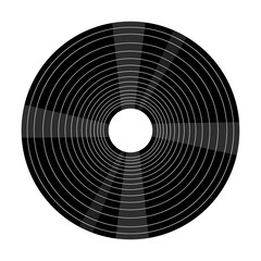 Vector illustration of a vinyl record. Objective, linear representation of a musical record. Isolated picture in the style of the doodles.
