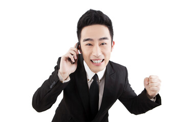 Business man using mobile phone