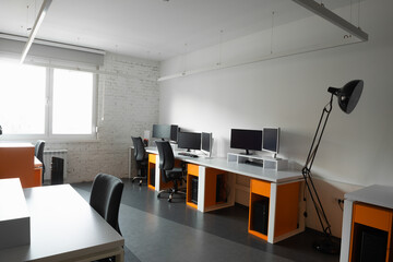 Workspace of a small professional company team