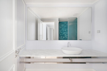 Modern bathroom with mirror 