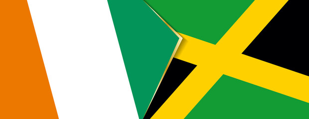 Ivory Coast and Jamaica flags, two vector flags.