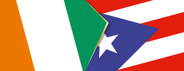 Ivory Coast and Puerto Rico flags, two vector flags.