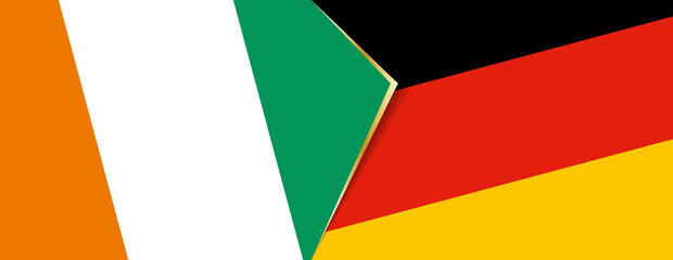Ivory Coast and Germany flags, two vector flags.