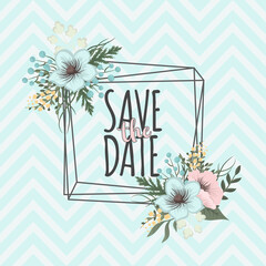 Floral vector banner invitation frame