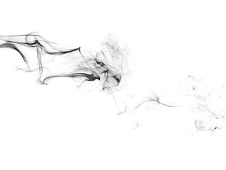 Black smoke isolated on white background and texture