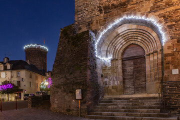 Fototapeta na wymiar Allassac (Corrèze, France) - Illuminations nocturnes pour les fêtes de Noël