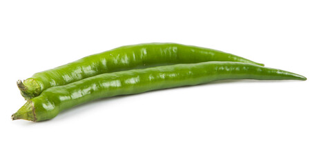Small peppers isolated on a white background. View from another angle in the portfolio.