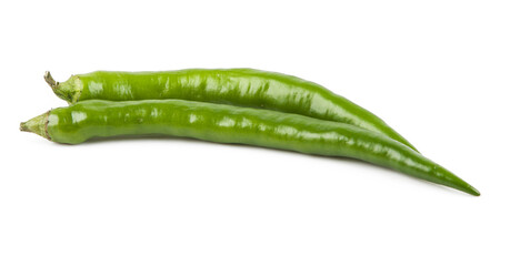 Small peppers isolated on a white background. View from another angle in the portfolio.