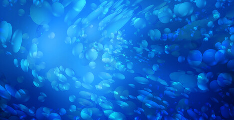 bubbles in the blue water