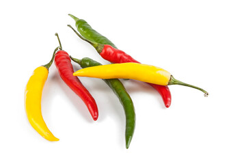 Small peppers isolated on a white background. View from another angle in the portfolio.