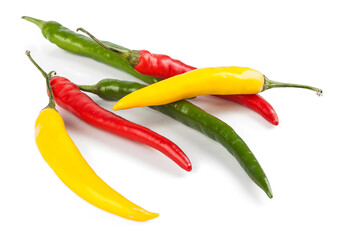 Small peppers isolated on a white background. View from another angle in the portfolio.