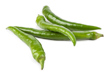 Small peppers isolated on a white background. View from another angle in the portfolio.