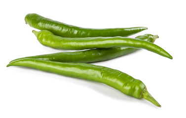 Small peppers isolated on a white background. View from another angle in the portfolio.
