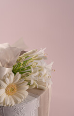 wedding bouquet of flowers,copy space