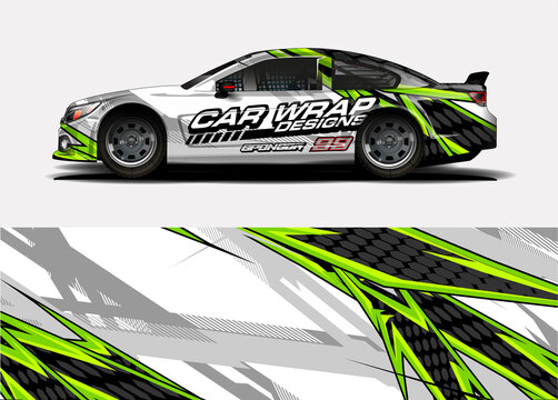vehicle graphic kit vector. Modern abstract background for car wrap branding and automobile sticker decals livery
