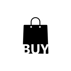 Word Buy on Shopping bag icon isolated on white background