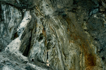Rocks eroded by the wind on the beaches of northern Europe