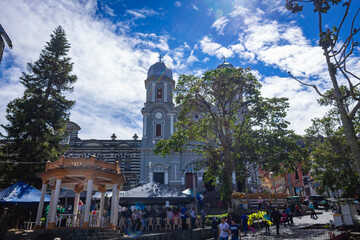 Yarumal, Antioquia, Colombia. June 6, 2018. The minor basilica of Our Lady of Mercy is a Colombian...