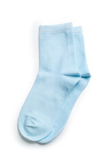 colored socks from thin jersey isolated on a white background.