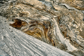 Rocks eroded by the wind on the beaches of northern Europe