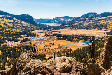 Fall Color and Square Top Mountain From  Wolf Creek Pass, Pagosa Springs, Colorado, USA